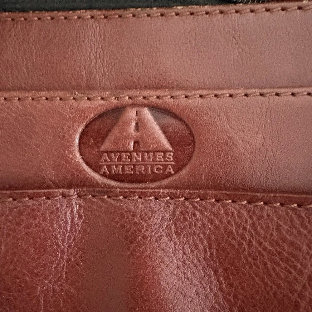 Avenues America‎ Vintage Leather Briefcase Portfolio Messenger Bag brown